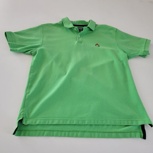 Vintage Chaps Ralph Lauren Lime Green Pique Polo Size Large Cotton EUC 90s Y2K - Picture 1 of 7